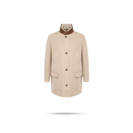 Пальто со вставками из кожи/замши от 90 см