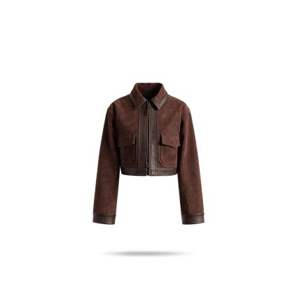 Куртка без наполнителя со вставками из кожи/замши до 90 см